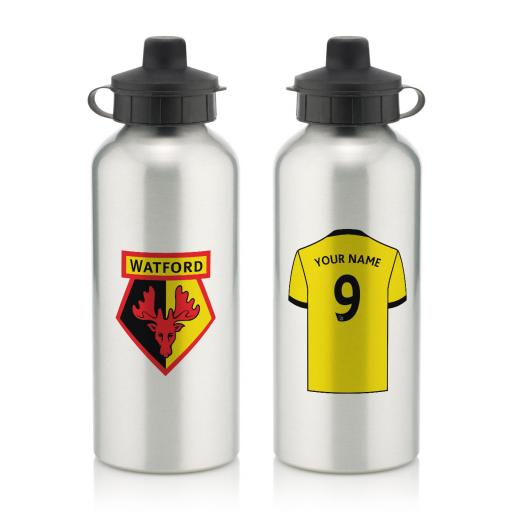 Personalised Watford FC Aluminium Water Bottle.