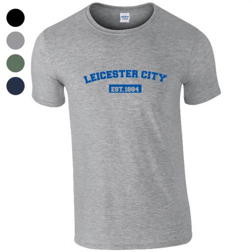 Personalised Leicester City FC Varsity Established T-Shirt.