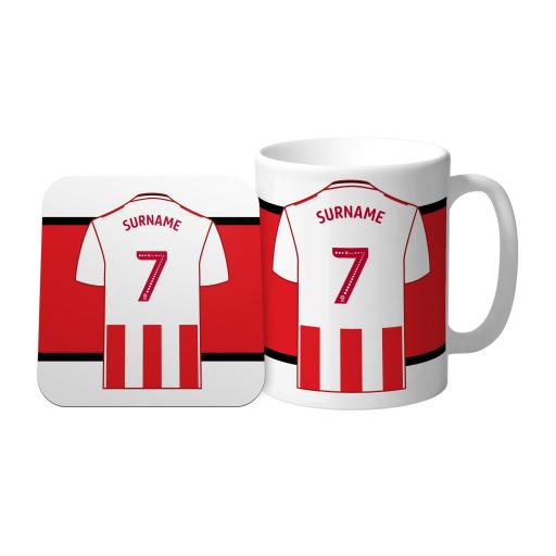 Personalised Sunderland AFC Shirt Mug & Coaster Set.