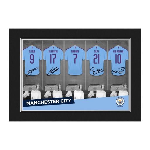 Personalised Manchester City FC 9x6 Dressing Room Photo Folder.