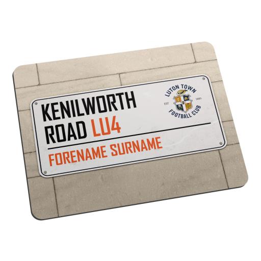 Personalised Luton Town FC Street Sign Mouse Mat.