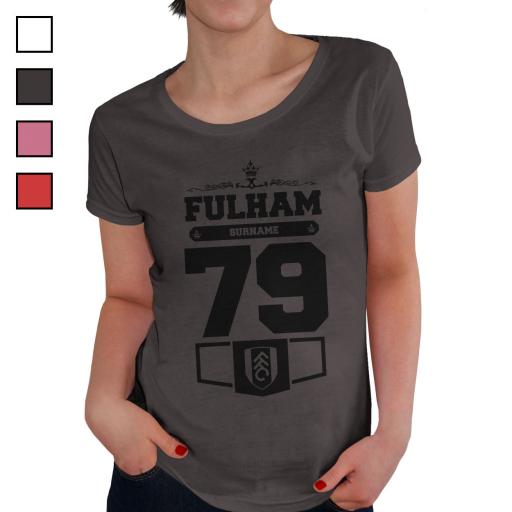 Personalised Fulham FC Ladies Club T-Shirt.