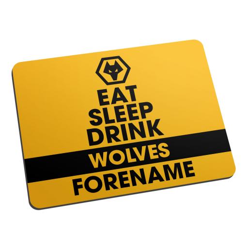 Personalised Wolves Eat Sleep Drink Mouse Mat.