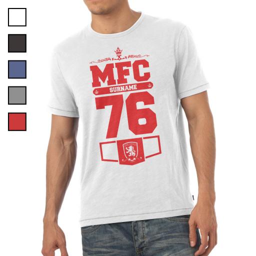 Personalised Middlesbrough FC Mens Club T-Shirt.