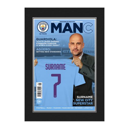 Personalised Manchester City FC Magazine Front Cover Photo Folder.