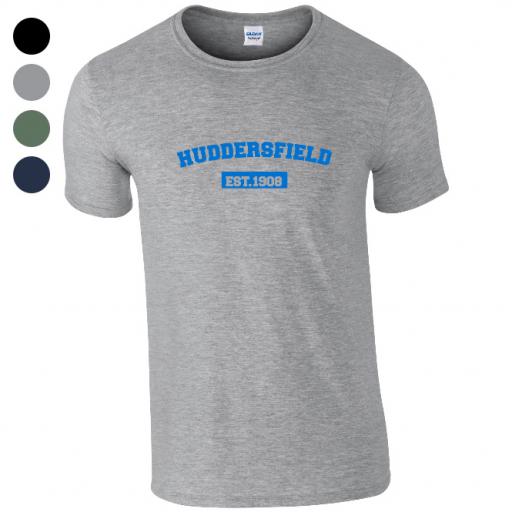 Personalised Huddersfield Town Varsity Established T-Shirt.