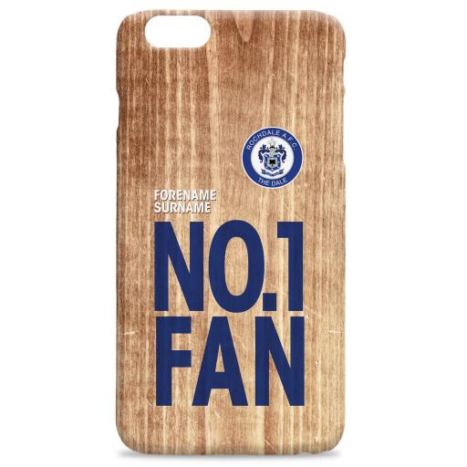 Personalised Rochdale AFC No 1 Fan Hard Back Phone Case.