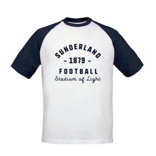 Personalised Sunderland AFC Stadium Vintage Baseball T-Shirt.