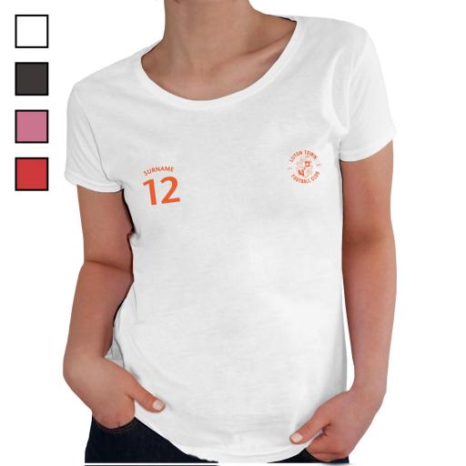 Personalised Luton Town FC Ladies Sports T-Shirt.