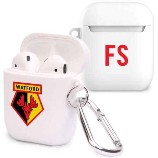 Personalised Watford FC Initials Airpod Case.