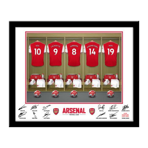 Personalised Arsenal FC Dressing Room Framed Print.