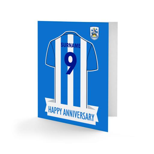 Personalised Huddersfield Town Shirt Anniversary Card.