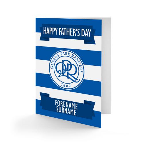Personalised Queens Park Rangers FC Crest Father's Day Card.