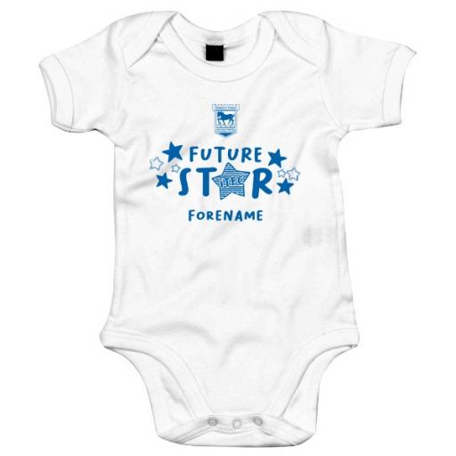 Personalised Ipswich Town FC Future Star Baby Bodysuit.