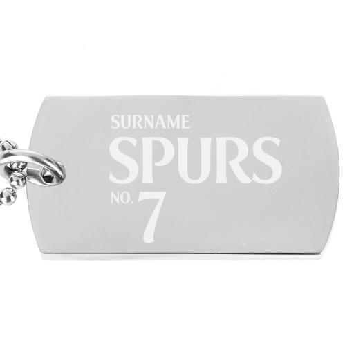Personalised Tottenham Hotspur Number Dog Tag Pendant.