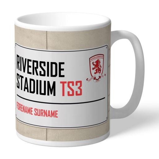 Personalised Middlesbrough FC Street Sign Mug.