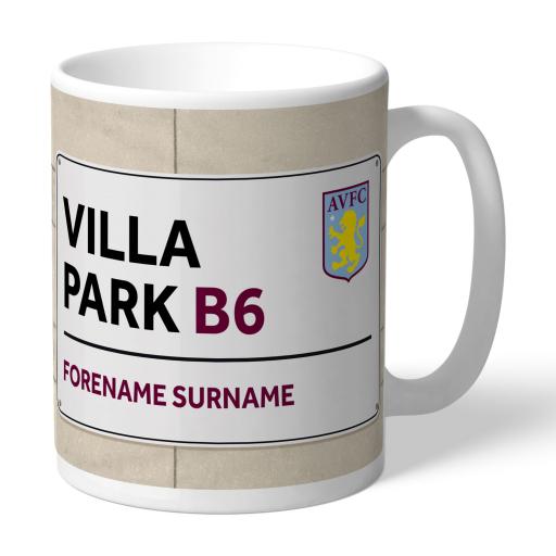 Personalised Aston Villa FC Street Sign Mug.