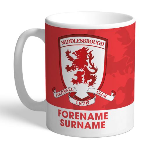 Personalised Middlesbrough Bold Crest Mug.