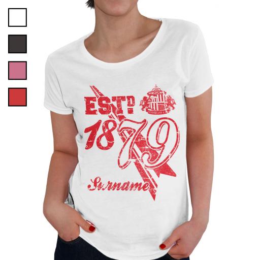Personalised Sunderland AFC Ladies Established T-Shirt.