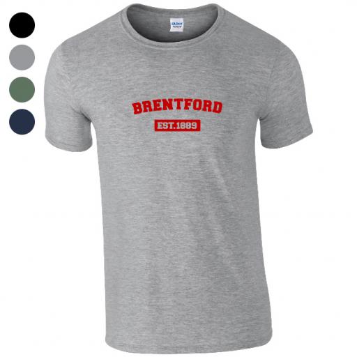 Personalised Brentford FC Varsity Established T-Shirt.