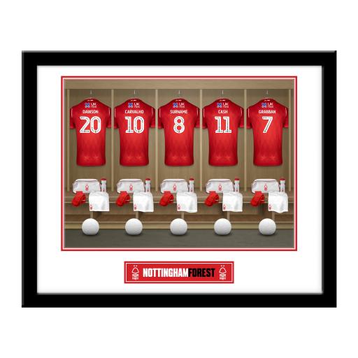 Personalised Nottingham Forest FC Dressing Room Framed Print.