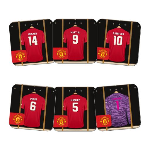 Personalised Manchester United FC Goalkeeper Dressing Room Coasters.