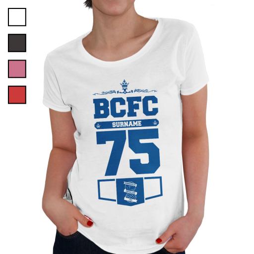 Personalised Birmingham City FC Ladies Club T-Shirt.