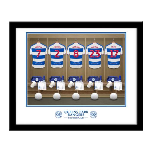Personalised Queens Park Rangers FC Dressing Room Framed Print.