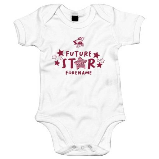 Personalised Scunthorpe United FC Future Star Baby Bodysuit.