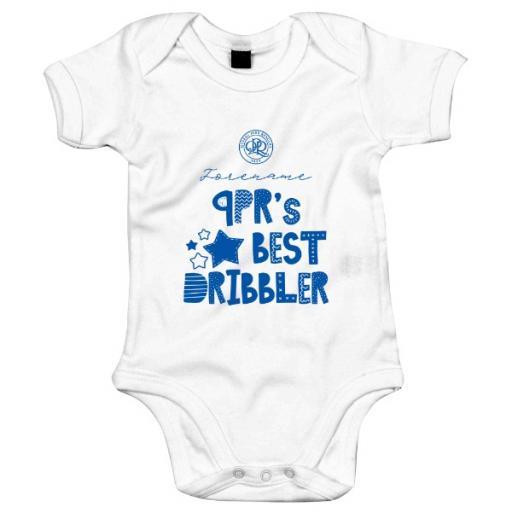 Personalised Queens Park Rangers FC Best Dribbler Baby Bodysuit.
