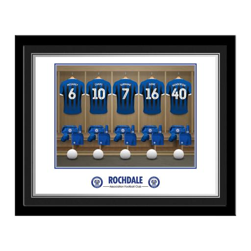 Personalised Rochdale AFC Dressing Room Photo Framed.