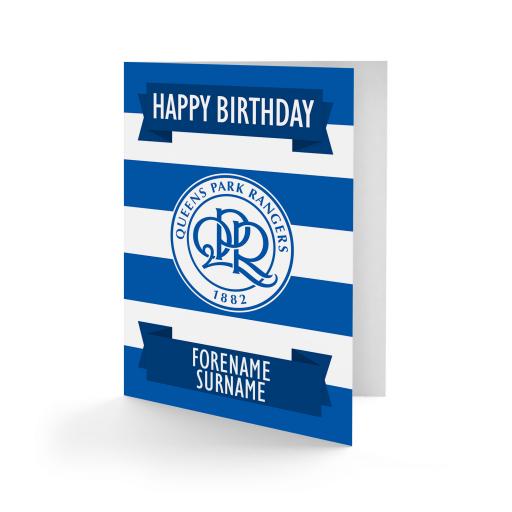 Personalised Queens Park Rangers FC Crest Birthday Card.