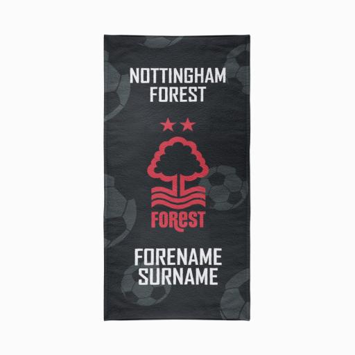 Personalised Nottingham Forest FC Crest Design Towel - 80cm x 160cm.