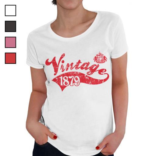 Personalised Sunderland AFC Ladies Vintage T-Shirt.