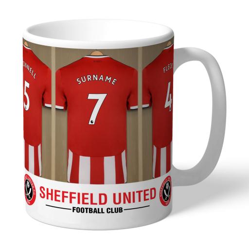 Personalised Sheffield United FC Dressing Room Mug.