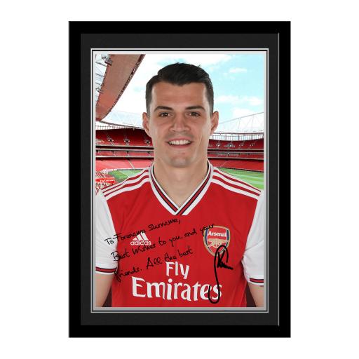 Personalised Arsenal FC Xhaka Autograph Photo Framed.