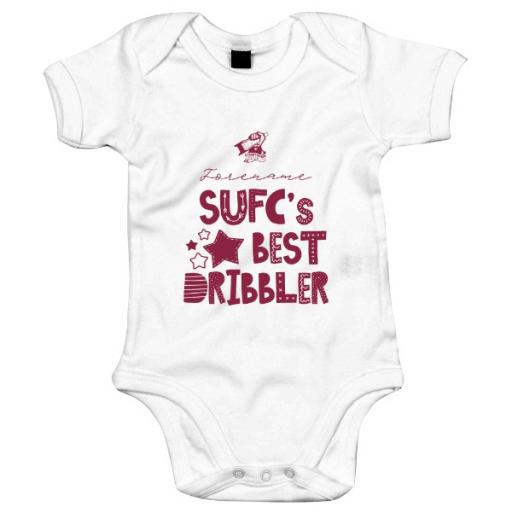 Personalised Scunthorpe United FC Best Dribbler Baby Bodysuit.