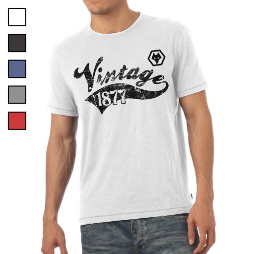 Personalised Wolves Mens Vintage T-Shirt.