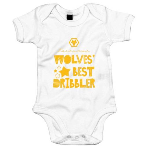 Personalised Wolves Best Dribbler Baby Bodysuit.