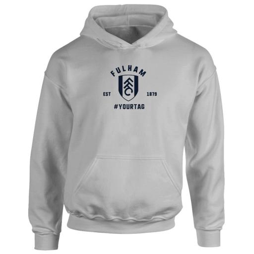 Personalised Fulham FC Vintage Hashtag Hoodie.