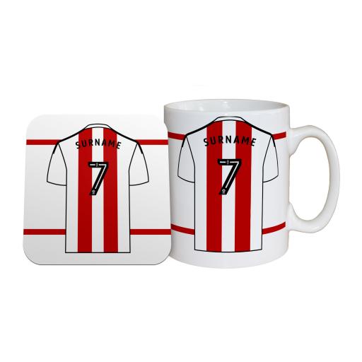Personalised Brentford FC Shirt Mug & Coaster Set.