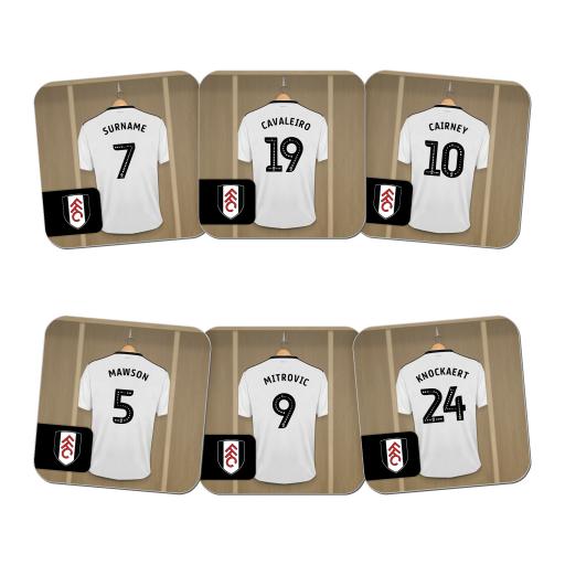 Personalised Fulham FC Dressing Room Coasters.