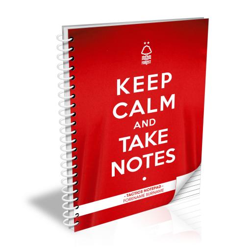 Personalised Nottingham Forest FC Keep Calm Notebook.