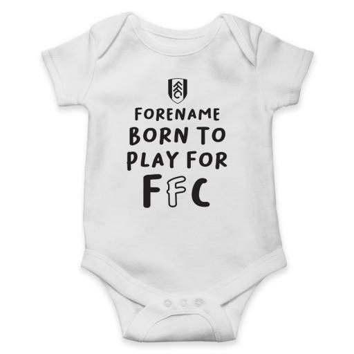 Personalised Fulham FC Born to Play Baby Bodysuit.