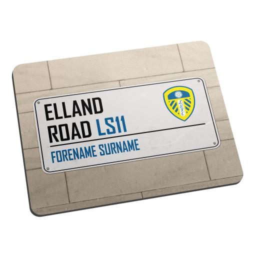 Personalised Leeds United FC Street Sign Mouse Mat.