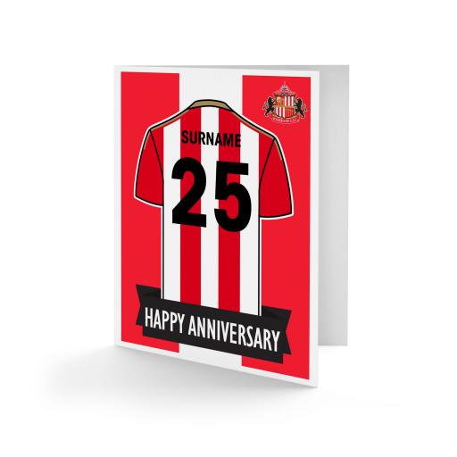 Personalised Sunderland AFC Shirt Anniversary Card.