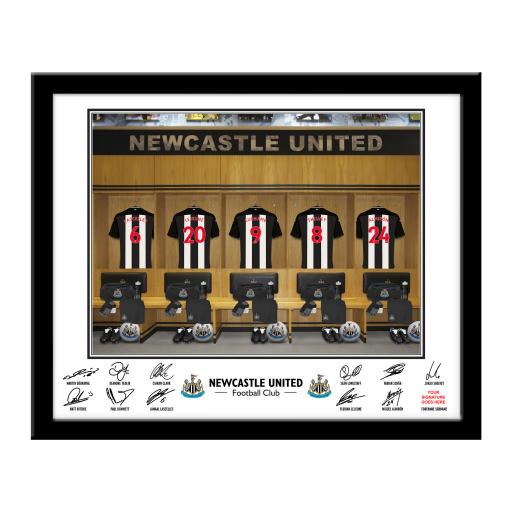 Personalised Newcastle United FC Dressing Room Framed Print.