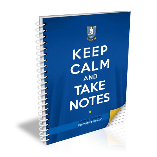 Personalised Sheffield Wednesday FC Keep Calm Notebook.