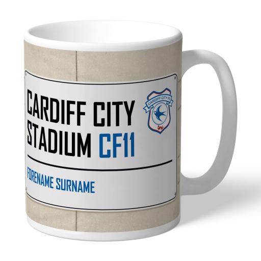 Personalised Cardiff City FC Street Sign Mug.