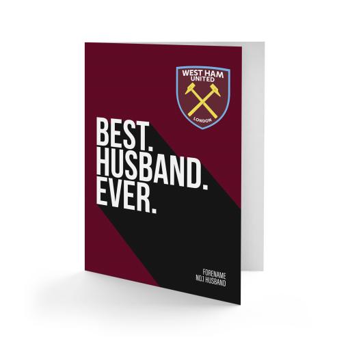 Personalised West Ham United FC Best Husband Ever Card.